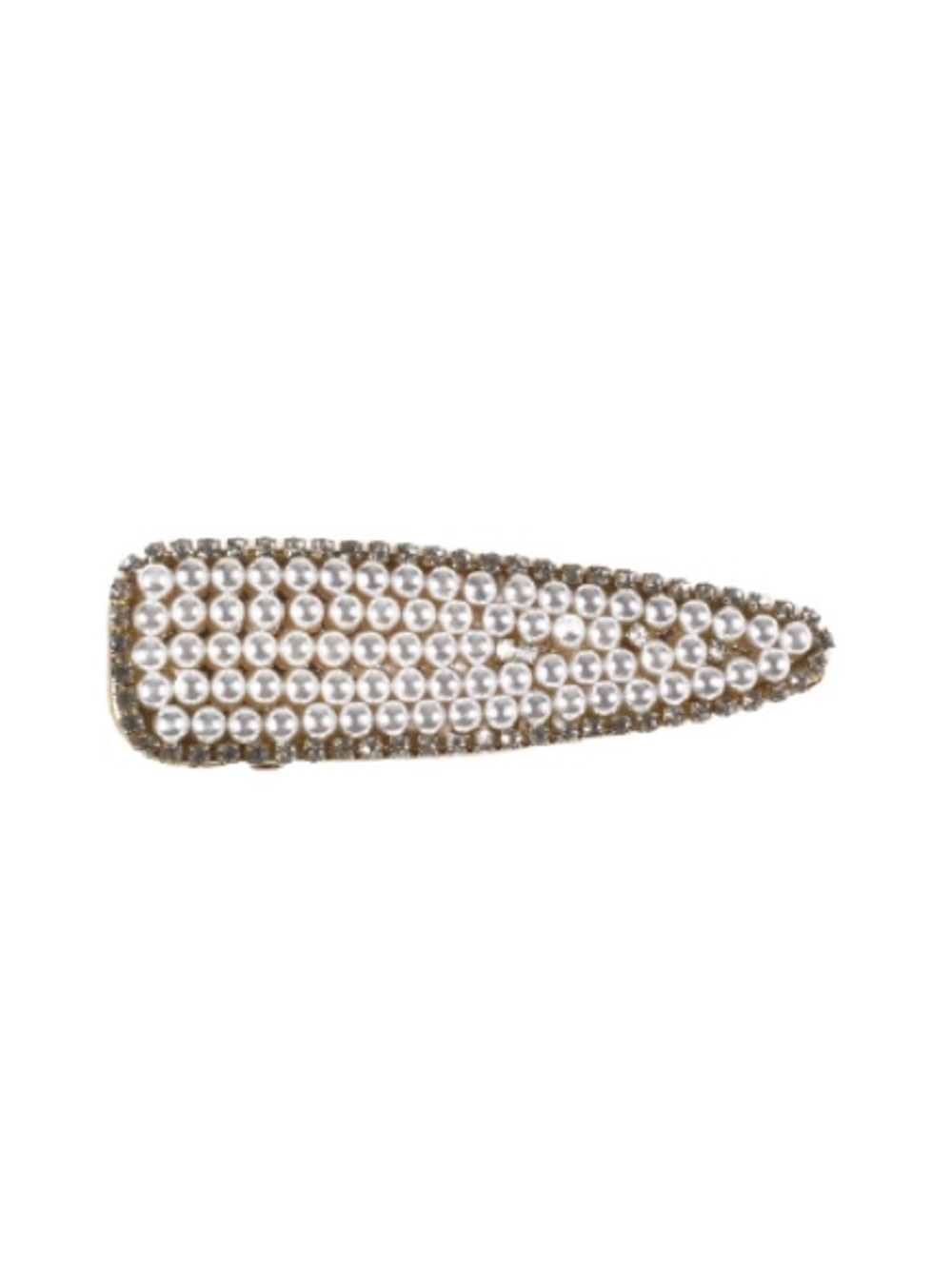 Gold Pearl Rhinestone Teardrop Hair Clip Barrette